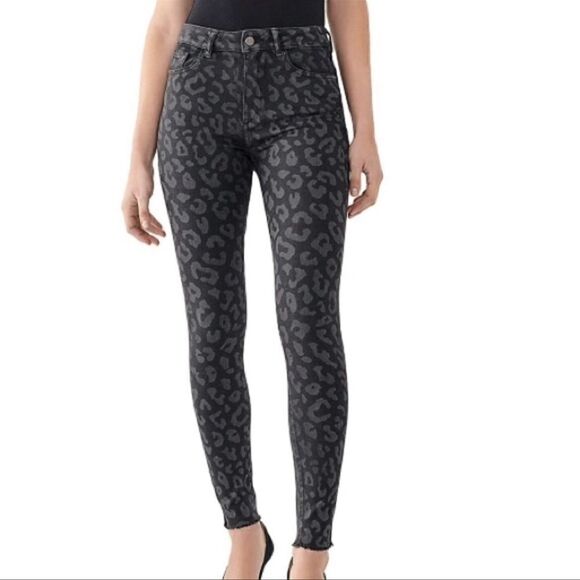 𝅺dl1961 Farrow Ankle Instasculpt Animal Print Skinny Jeans 31 - Picture 1 of 9